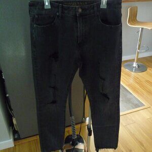 AMERICAN EAGLE DARK GREY DISTRESSED MAN JEANS NICE PREOWED CONDITION SIXE 34/32